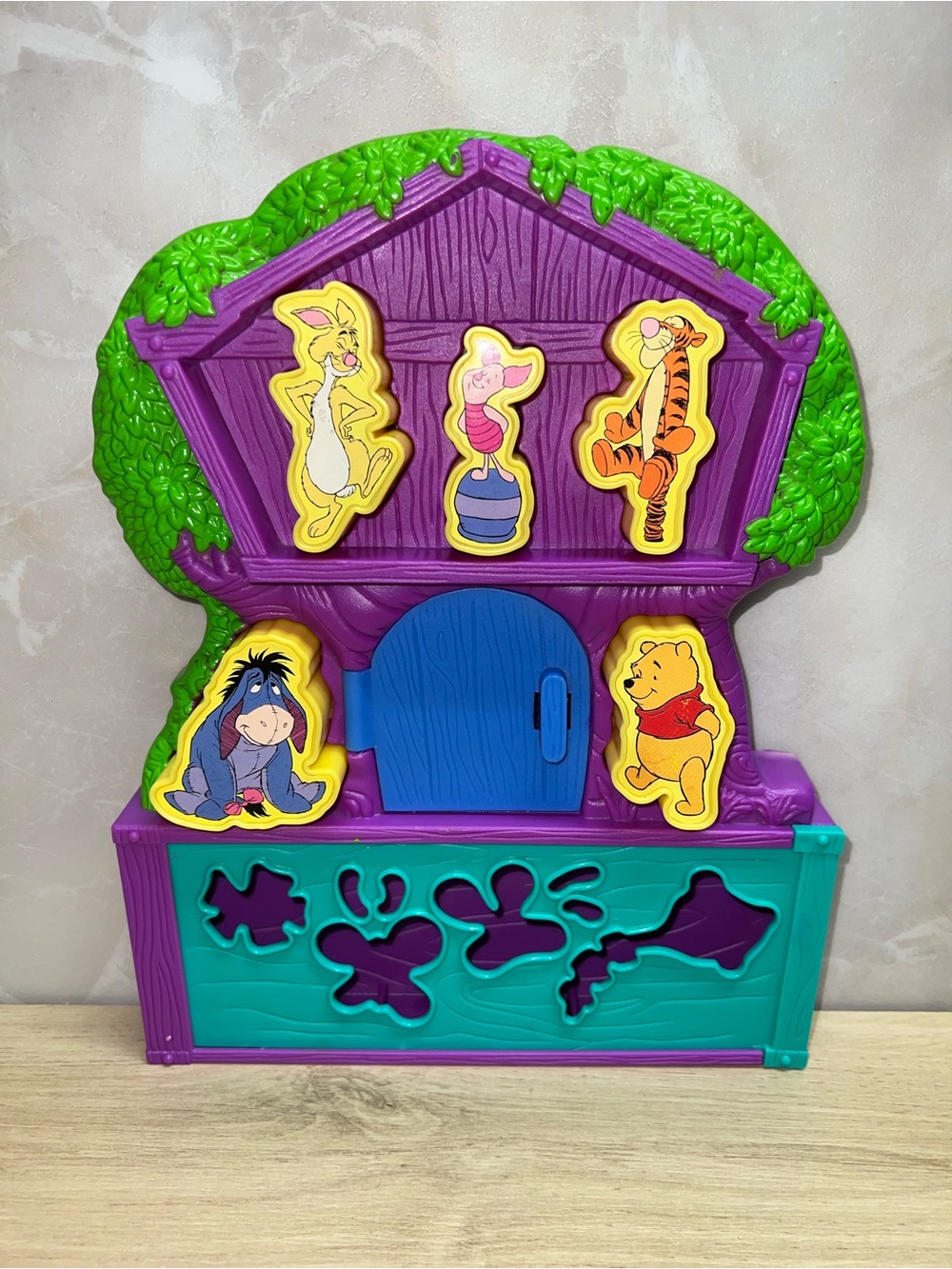 🍯 Vintage Disney Winnie the Pooh Treehouse Shape Sorter & Stamp Playset